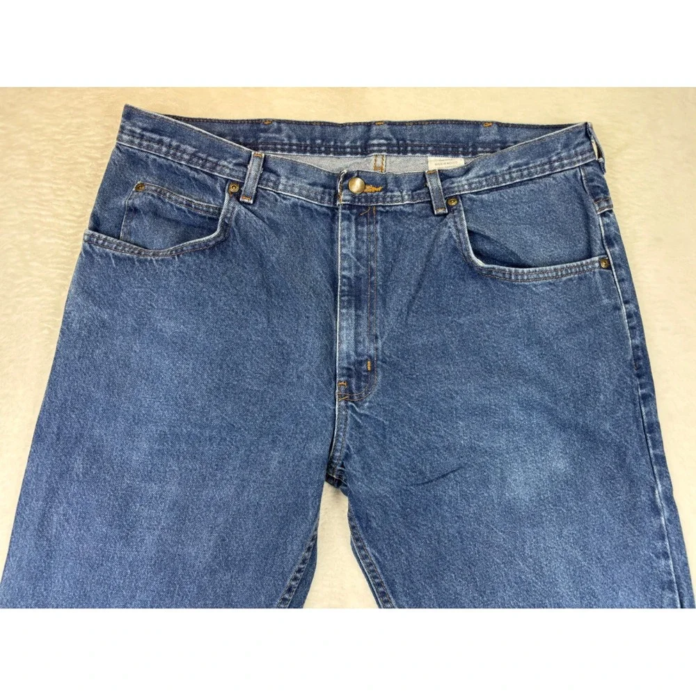 Key Industries Mens 38x32 Carpenter Jeans Grungy Deep Blue Washed Denim